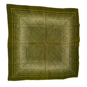 Vintage 60s Polka Dot Square Green Scarf 27"