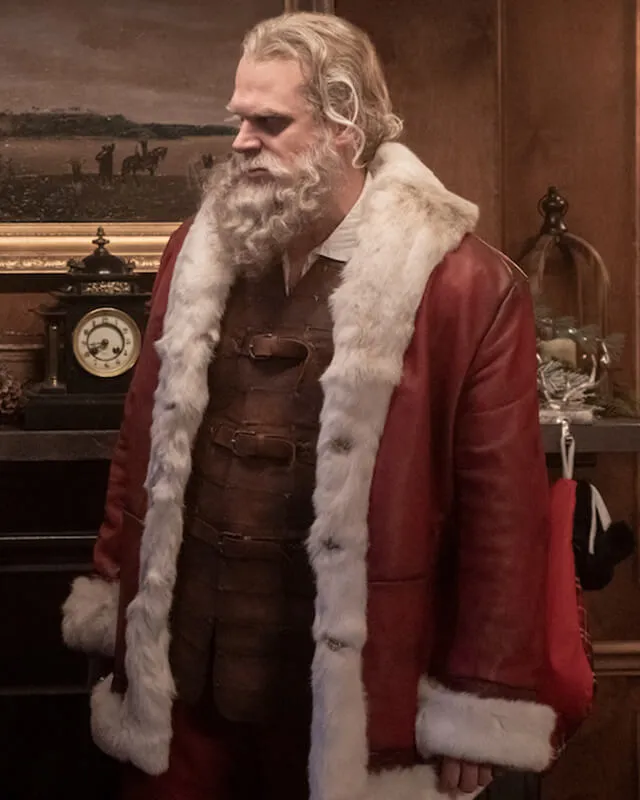 Violent Night David Harbour Red Santa Coat