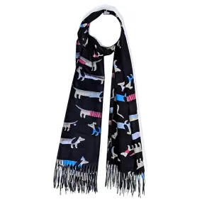 Warm Sausage dog scarf with tassels