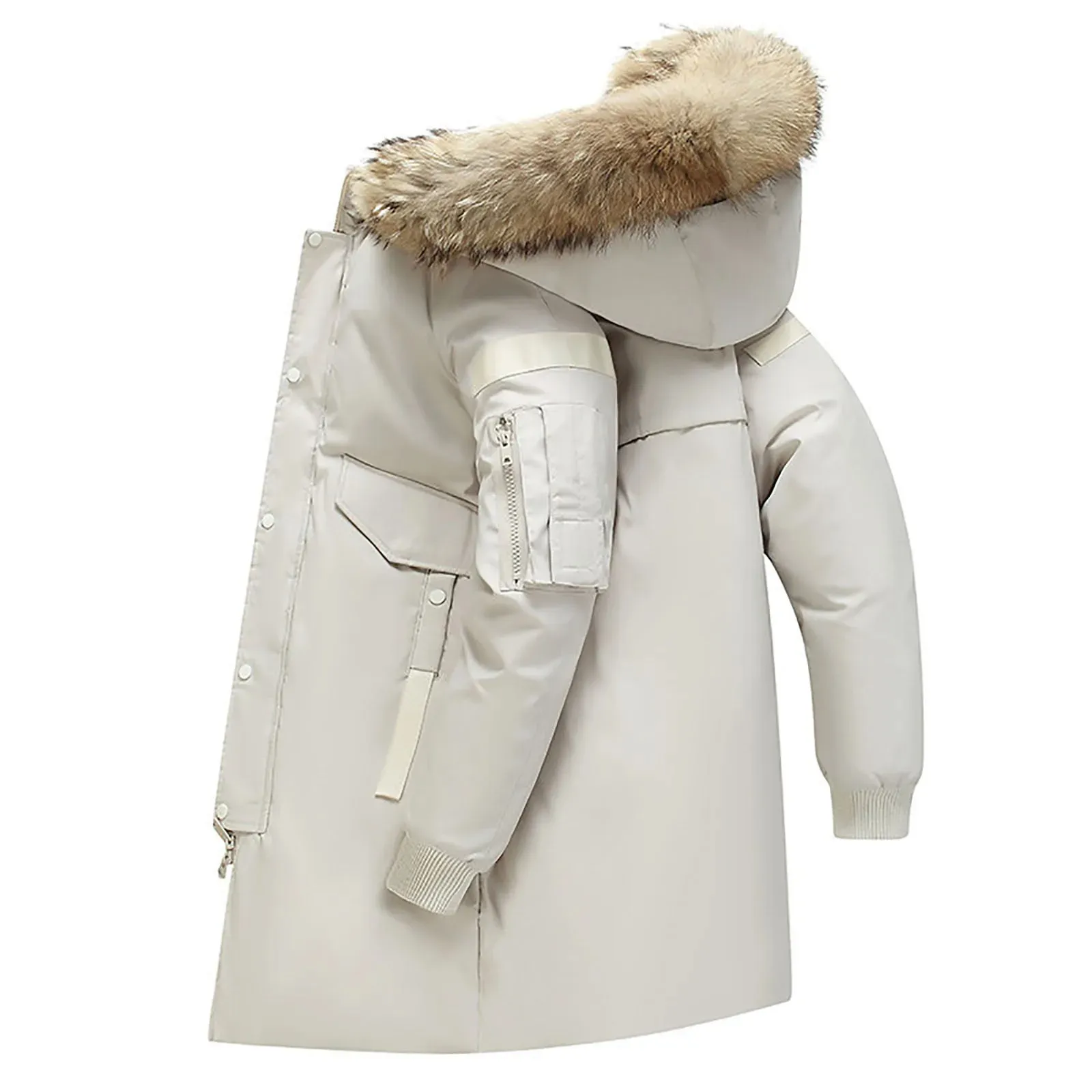 Warmhor - Parka Winterjas Heren – Lang Model met Bontkraag en Warme Voering