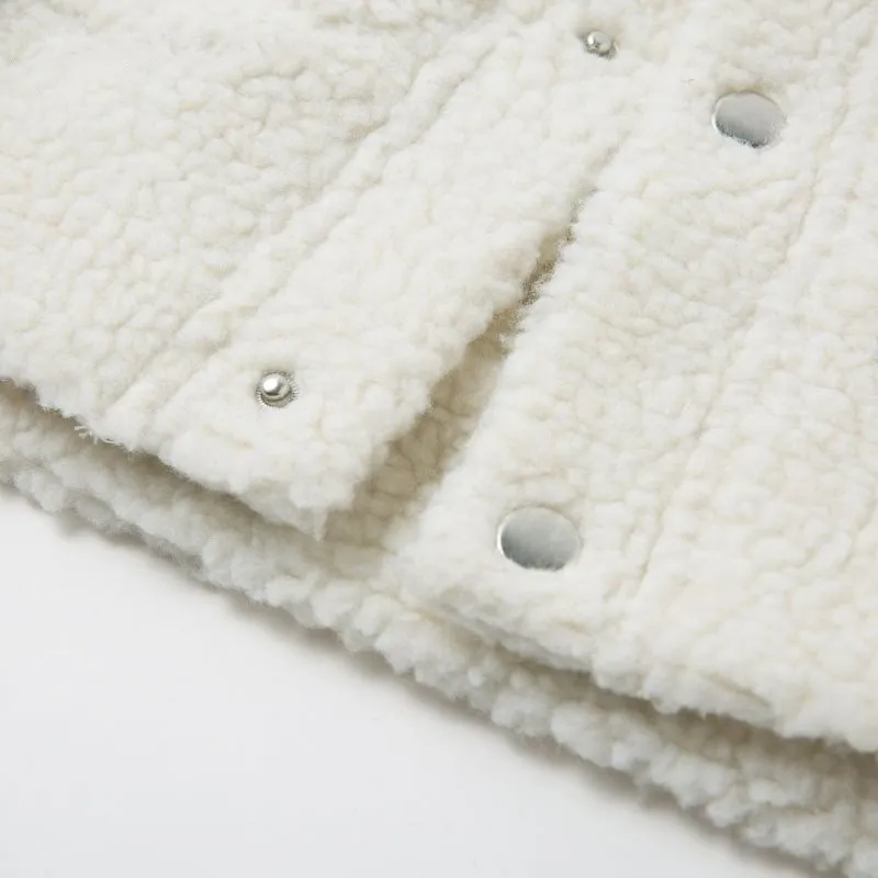Women's Autumn Faux Fur Warm Jacket With Pockets