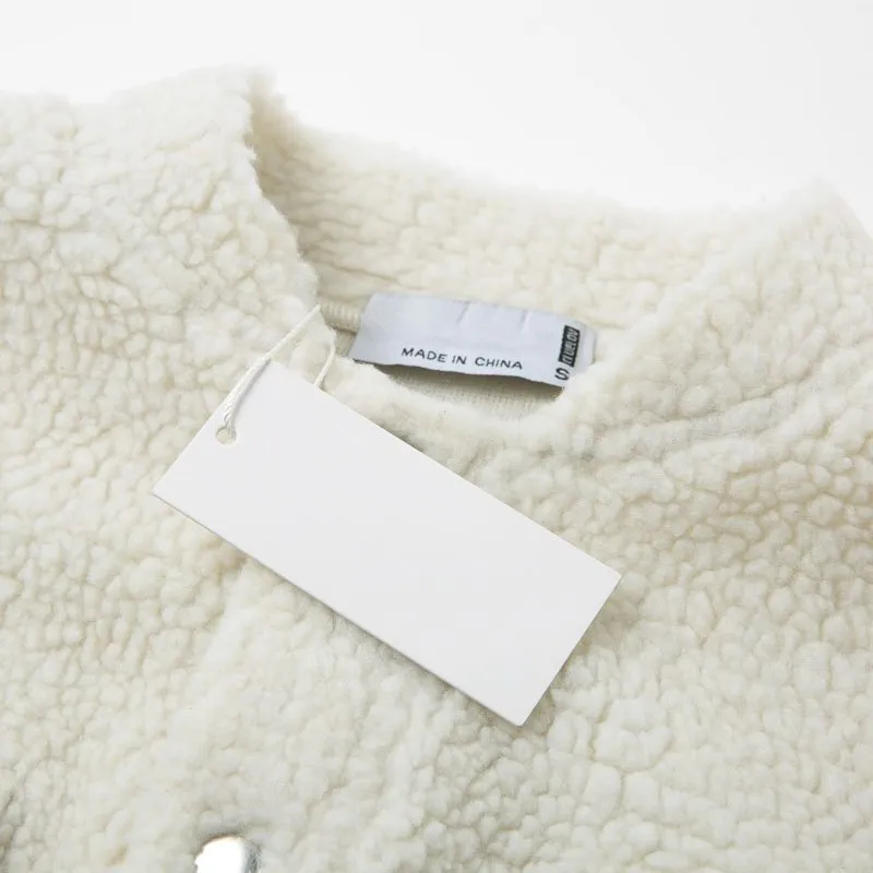 Women's Autumn Faux Fur Warm Jacket With Pockets