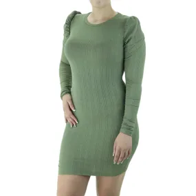 Women's Ribbed Sheath Dress,Olive