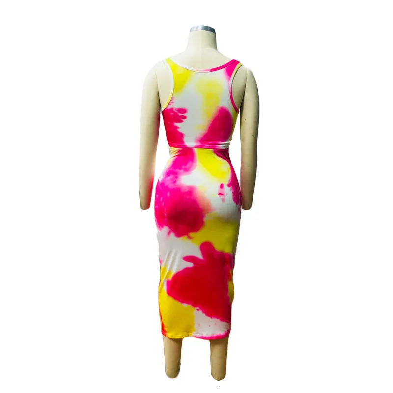 Women's Summer Casual Cotton Two-Piece Dress With Print