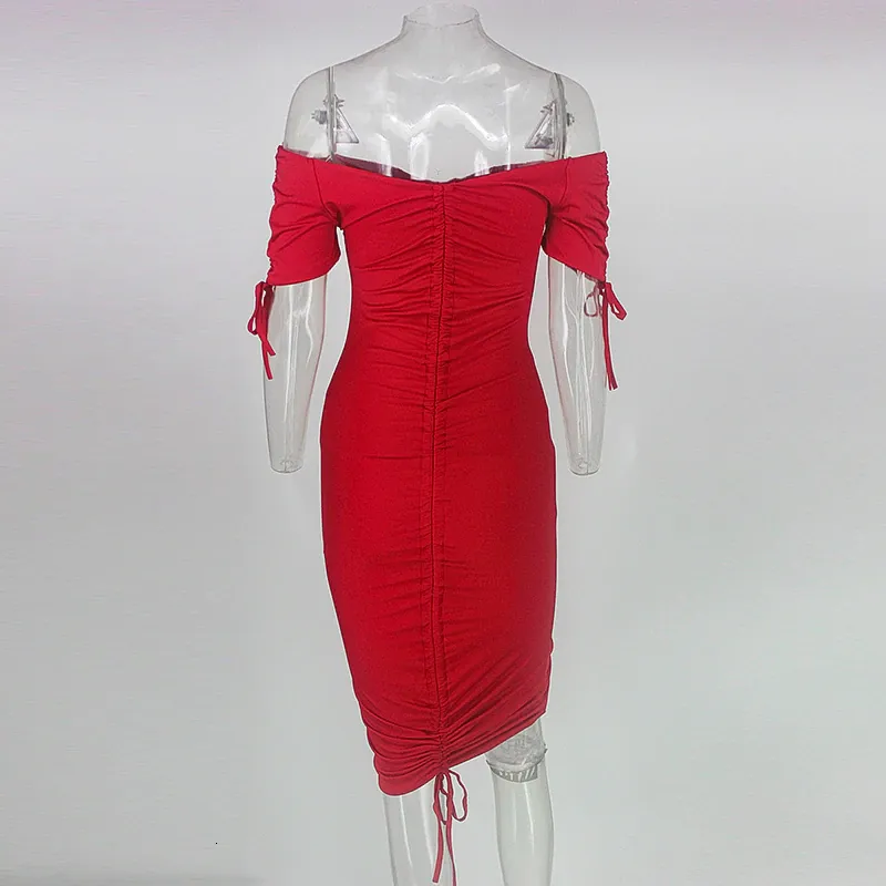 Women's Summer Off-Shoulder Backless Sheath Dress
