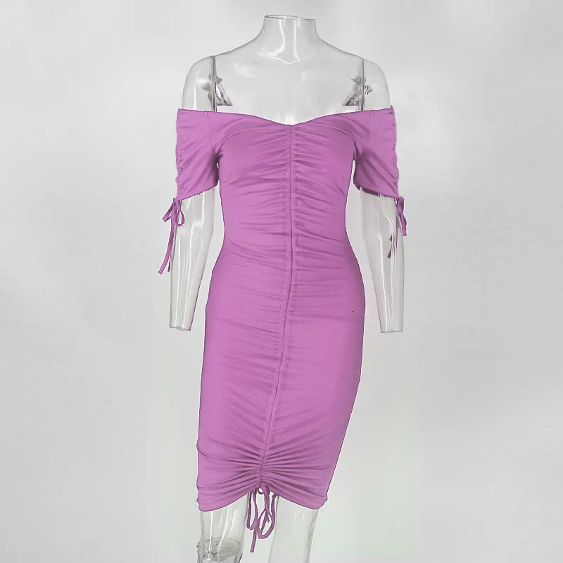 Women's Summer Off-Shoulder Backless Sheath Dress