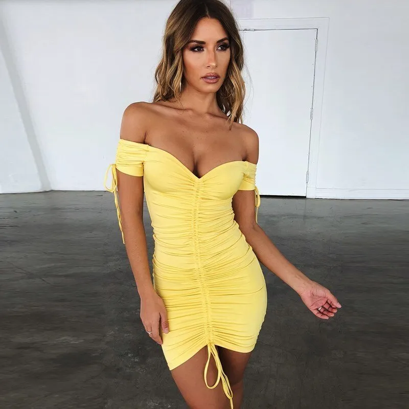 Women's Summer Off-Shoulder Backless Sheath Dress
