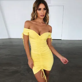 Women's Summer Off-Shoulder Backless Sheath Dress