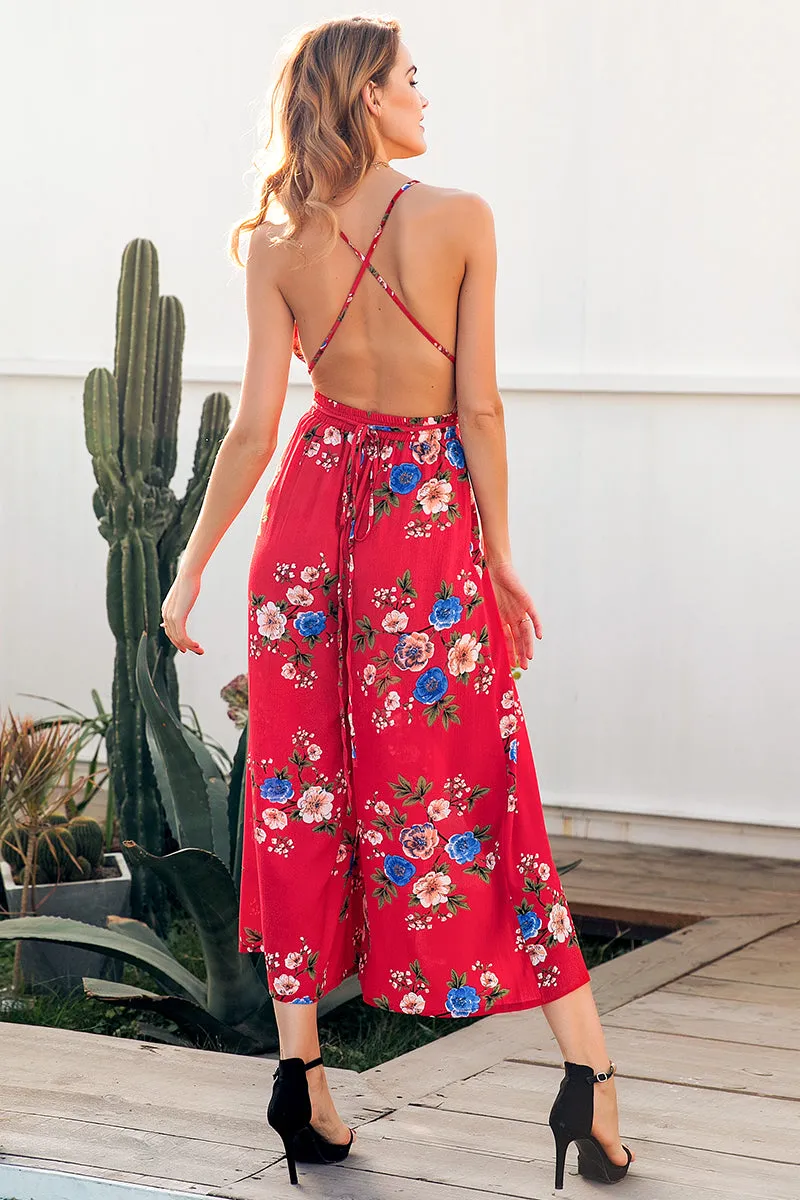 Women's V-Neck High Waist Jumpsuit