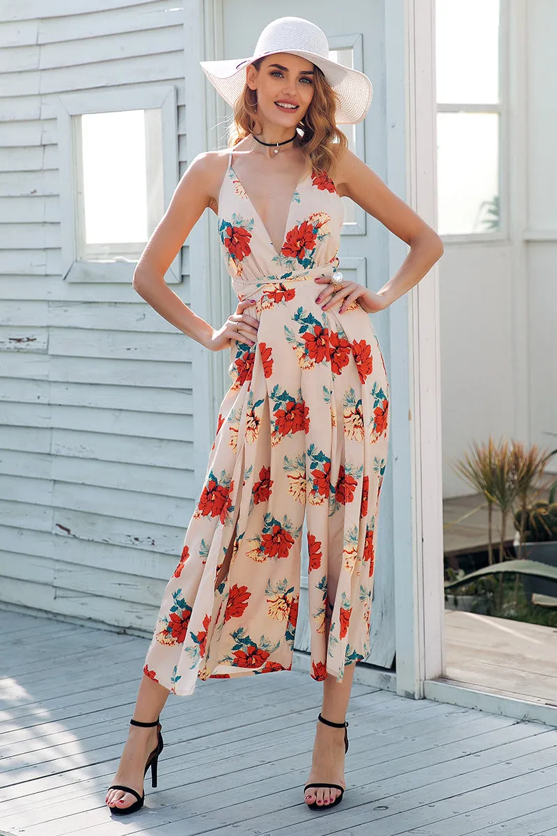 Women's V-Neck High Waist Jumpsuit