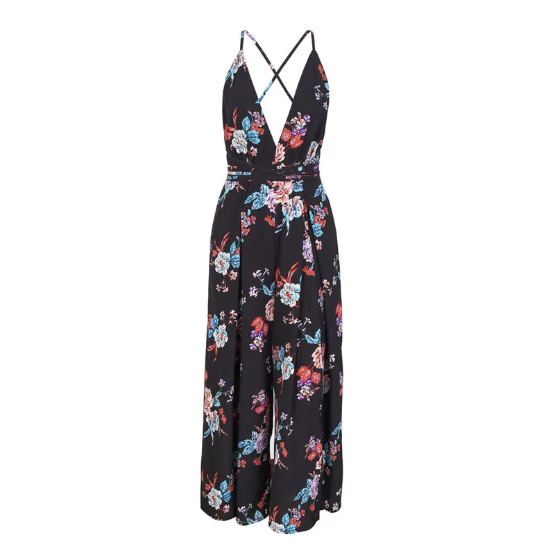 Women's V-Neck High Waist Jumpsuit