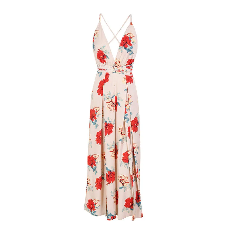Women's V-Neck High Waist Jumpsuit