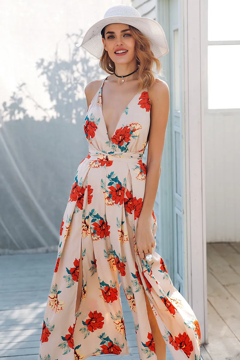 Women's V-Neck High Waist Jumpsuit