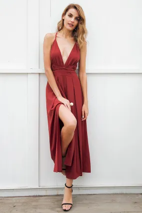 Women's V-Neck High Waist Jumpsuit