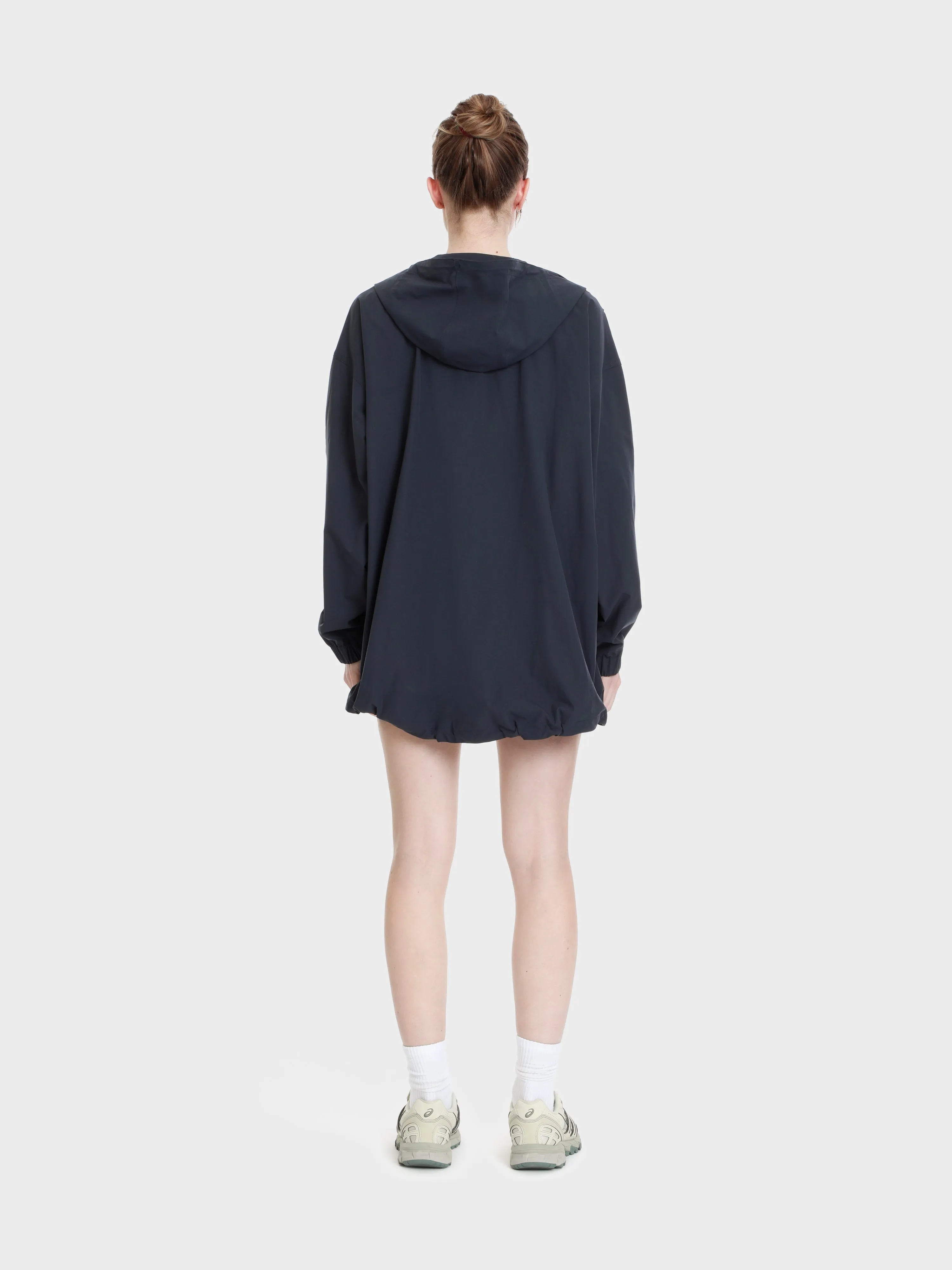 Zip stretch taffeta adjustable windbreaker